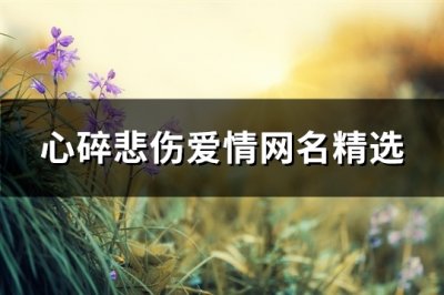 ​心碎悲伤爱情网名精选(共139个)